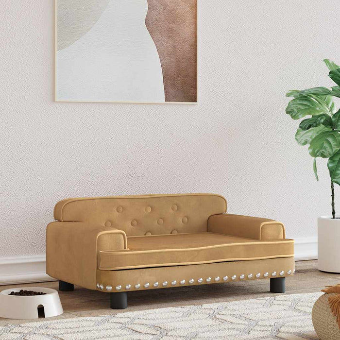 Pat de câini, maro, 70x45x30 cm, catifea WALTI