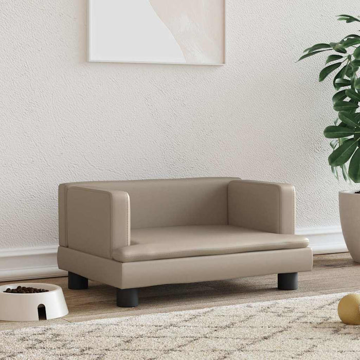 Pat de câini, cappuccino, 60x40x30 cm, piele ecologică - WALTI WALTI