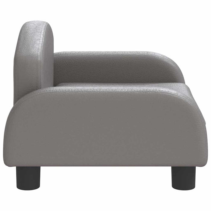 Pat de câini, gri, 50x40x30 cm, piele ecologică - WALTI WALTI