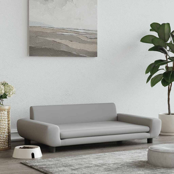 Pat de câini, gri deschis, 100x54x33 cm, catifea - WALTI WALTI