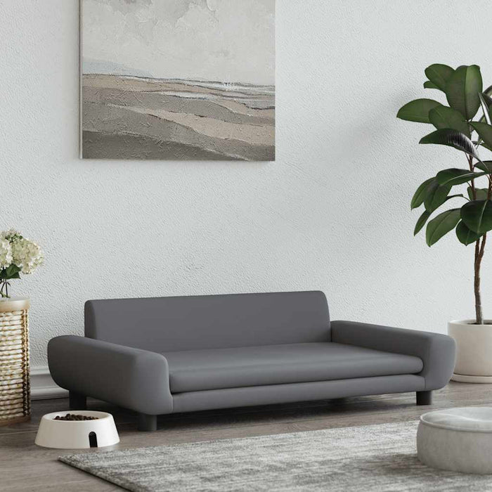 Pat de câini, gri închis, 100x54x33 cm, catifea - WALTI WALTI