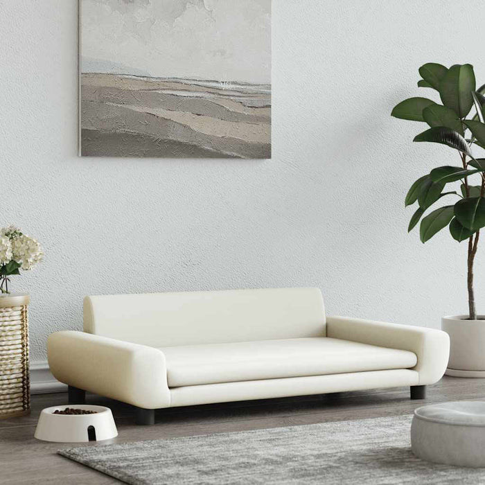 Pat de câini, crem, 100x54x33 cm, catifea - WALTI WALTI