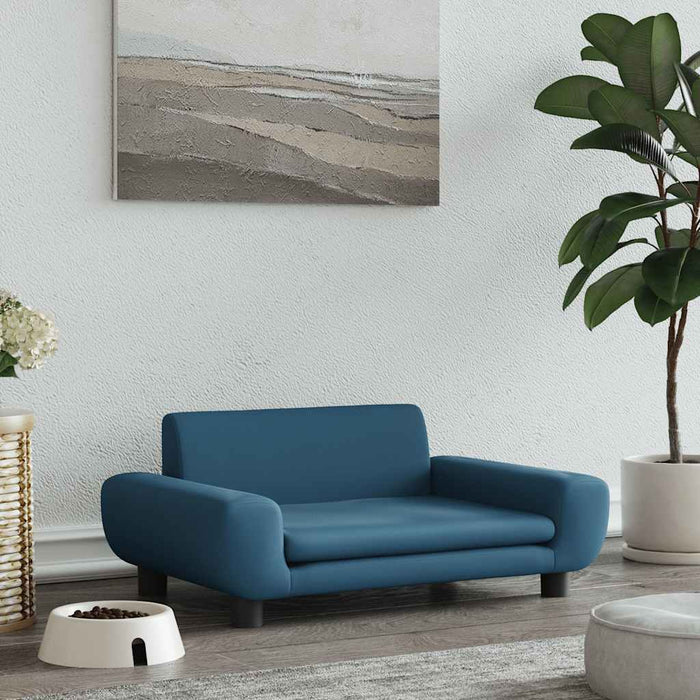 Pat de câini, albastru, 70x45x33 cm, catifea - WALTI WALTI