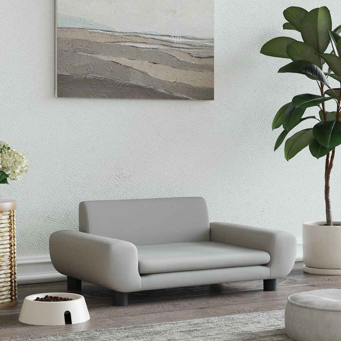 Pat de câini, gri deschis, 70x45x33 cm, catifea - WALTI WALTI