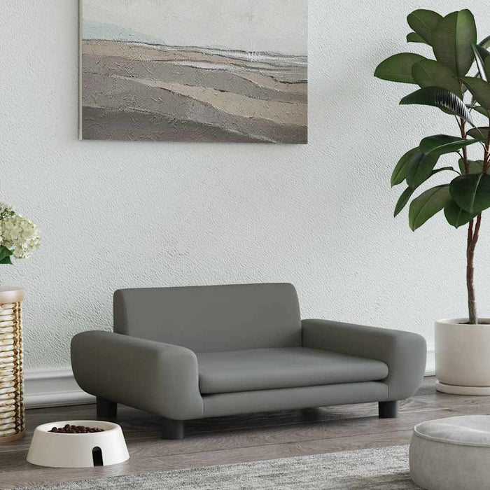 Pat de câini, gri închis, 70x45x33 cm, catifea - WALTI WALTI