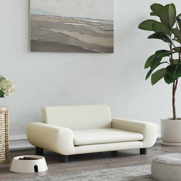 Pat de câini, crem, 70x45x33 cm, catifea - WALTI WALTI