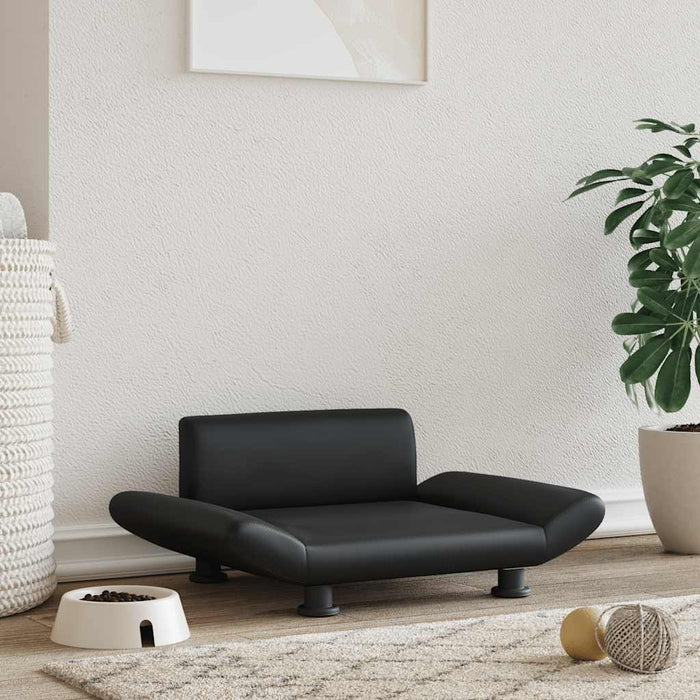 Pat de câini, negru, 70x45x28 cm, piele ecologică - WALTI WALTI