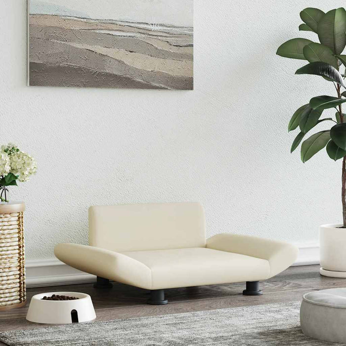 Pat de câini, crem, 70x45x28 cm, piele ecologică - WALTI WALTI