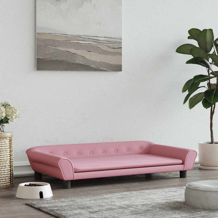 Pat de câini, roz, 100x50x21 cm, catifea - WALTI WALTI