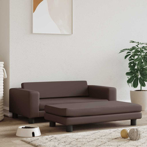 Pat pentru câini cu extensie, maro, 100x50x30 cm, piele eco - WALTI WALTI