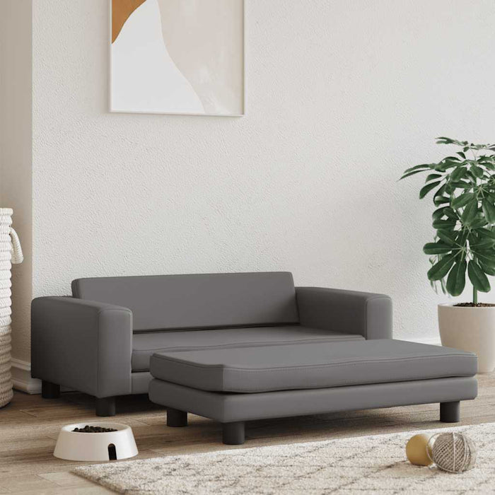 Pat pentru câini cu extensie, gri, 100x50x30 cm, piele eco - WALTI WALTI