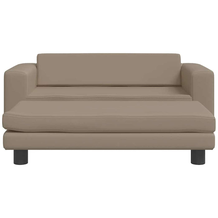 Pat pentru câini cu extensie cappuccino 100x50x30 cm piele eco - WALTI WALTI