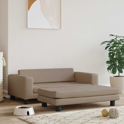 Pat pentru câini cu extensie cappuccino 100x50x30 cm piele eco - WALTI WALTI