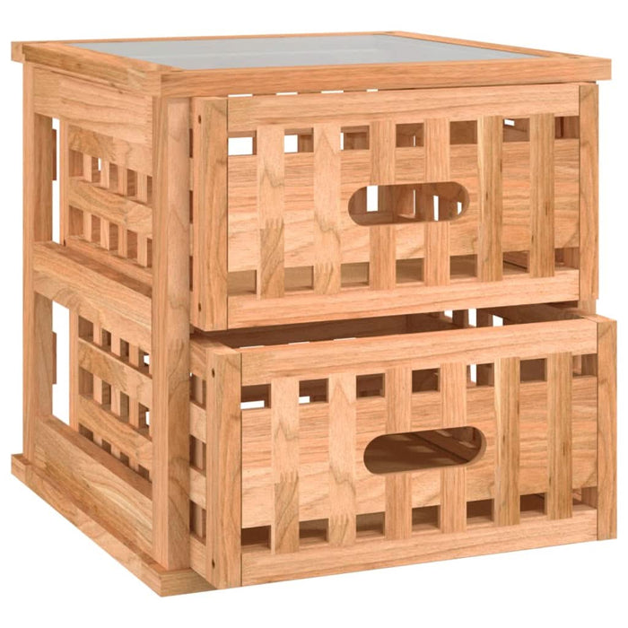 Noptiere, 2 buc., 34x34x34 cm, lemn masiv de nuc - WALTI WALTI