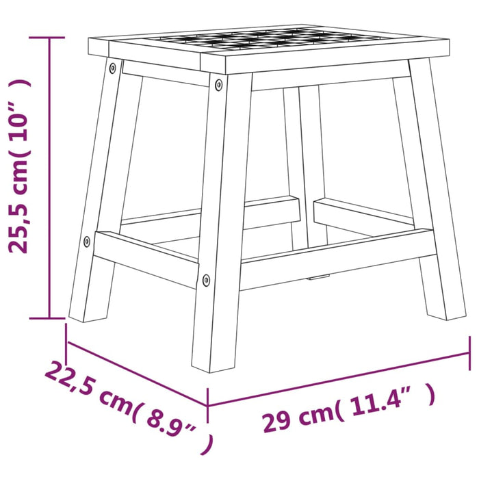 Taburet treaptă, 29x22,5x25,5 cm, lemn masiv de nuc - WALTI WALTI