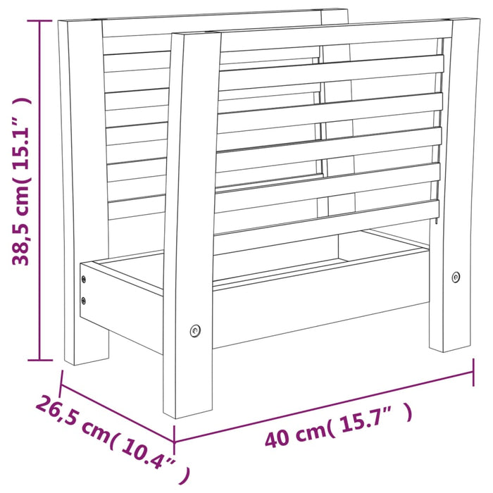 Suport pentru reviste, 40x26,5x38,5 cm, lemn masiv de nuc - WALTI WALTI