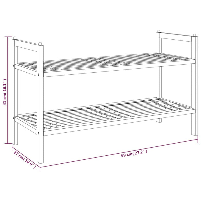 Suport de pantofi, 69x27x41 cm, lemn masiv de nuc - WALTI WALTI