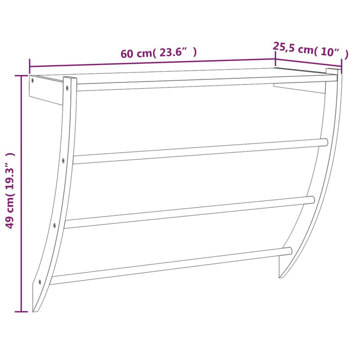 Suport de prosoape, 60x25,5x49 cm, lemn masiv de nuc - WALTI WALTI