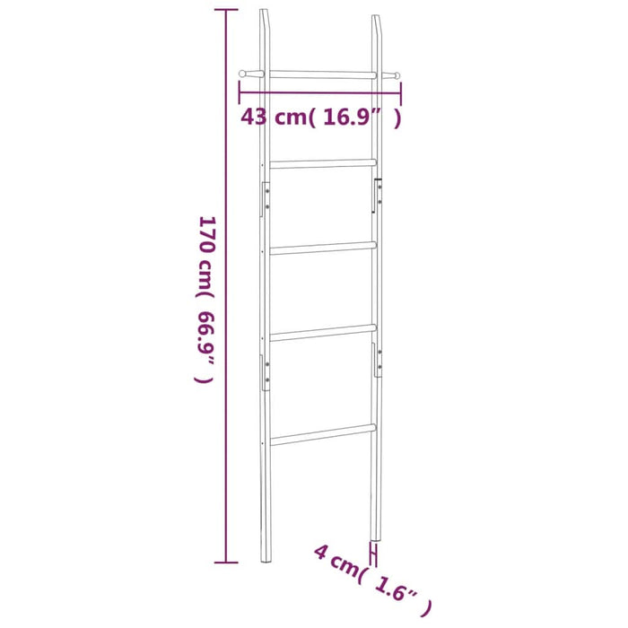 Scară pentru prosoape, 170 cm, lemn masiv de nuc - WALTI WALTI