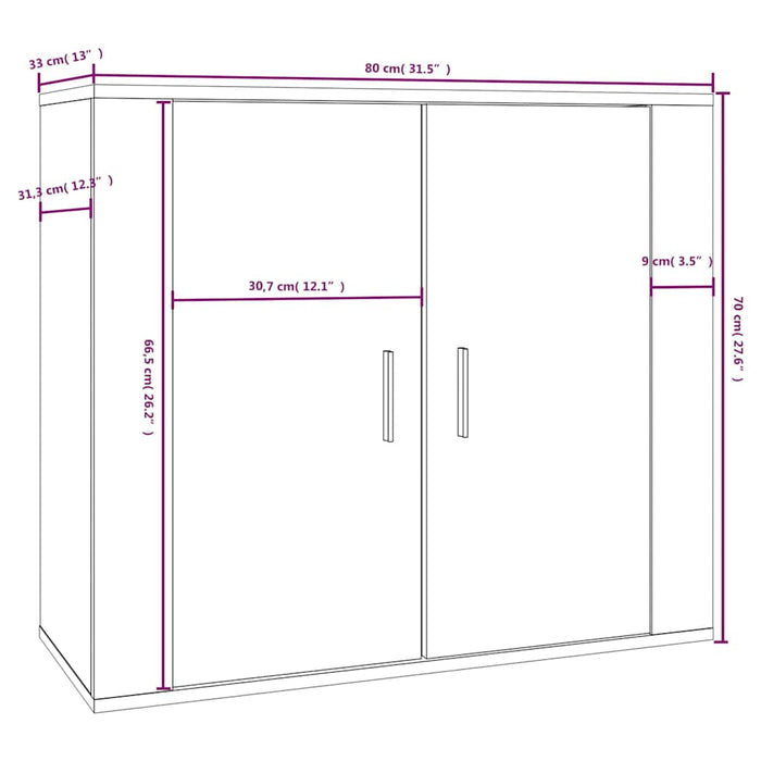 Dulap, alb extralucios, 80x33x70 cm, lemn prelucrat WALTI