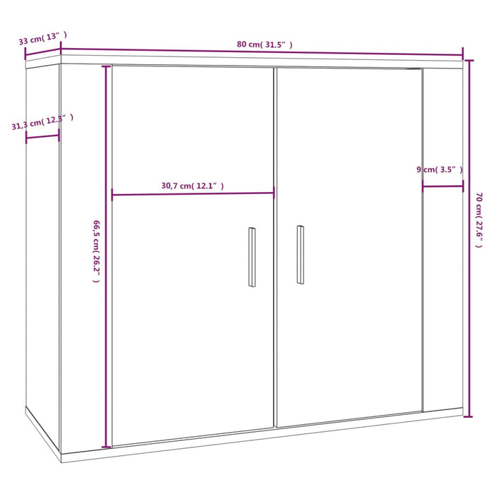Dulap, stejar sonoma, 80x33x70 cm, lemn compozit - WALTI WALTI