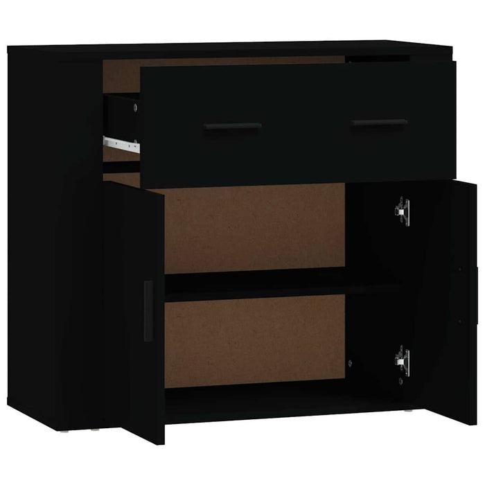 Dulap, negru, 80x33x70 cm, lemn prelucrat WALTI