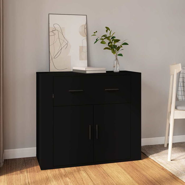 Dulap, negru, 80x33x70 cm, lemn prelucrat WALTI