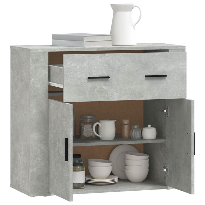 Dulap, gri beton, 80x33x70 cm, lemn prelucrat - WALTI WALTI