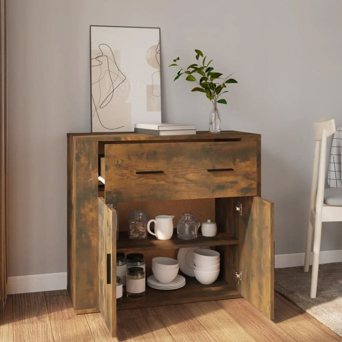 Dulap, stejar fumuriu, 80x33x70 cm, lemn compozit - WALTI WALTI