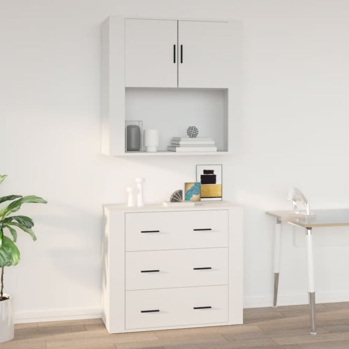 Dulap de perete, alb, 80x33x80 cm, lemn prelucrat - WALTI WALTI