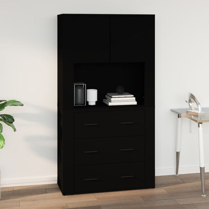 Dulap de perete, negru, 80x33x80 cm, lemn prelucrat - WALTI WALTI