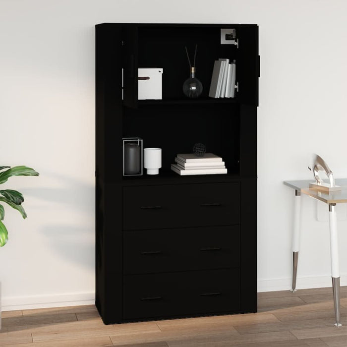 Dulap de perete, negru, 80x33x80 cm, lemn prelucrat - WALTI WALTI