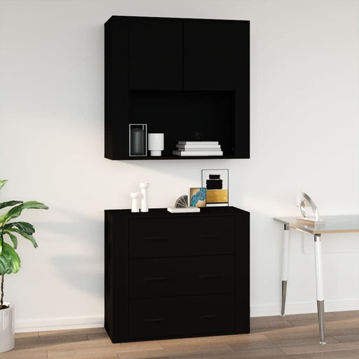 Dulap de perete, negru, 80x33x80 cm, lemn prelucrat - WALTI WALTI