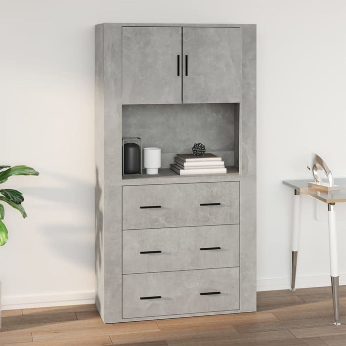Dulap de perete, gri beton, 80x33x80 cm, lemn prelucrat - WALTI WALTI