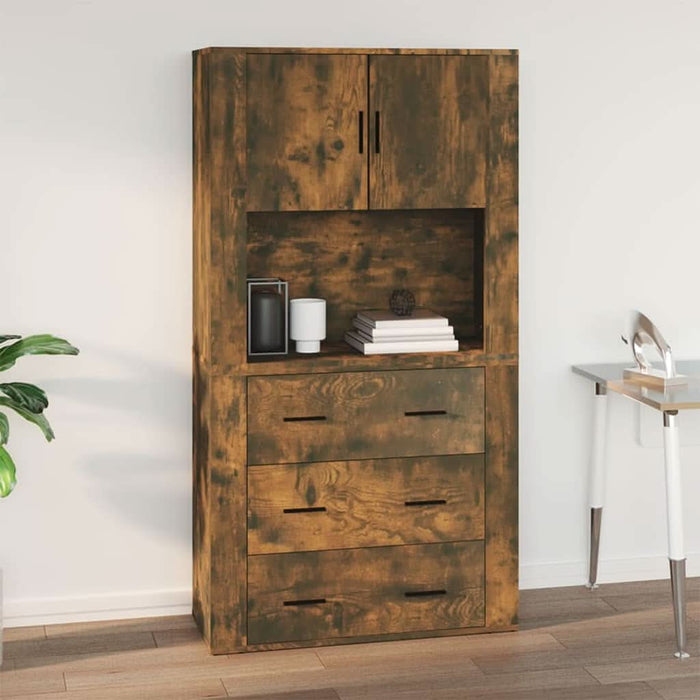Dulap de perete, stejar fumuriu, 80x33x80 cm, lemn prelucrat - WALTI WALTI