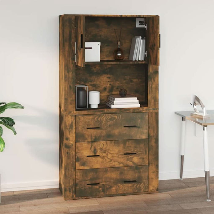 Dulap de perete, stejar fumuriu, 80x33x80 cm, lemn prelucrat - WALTI WALTI