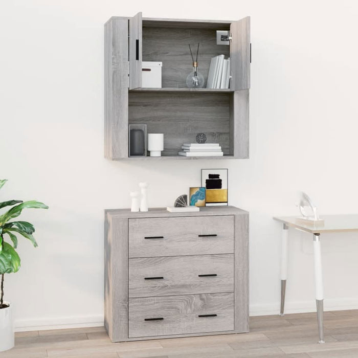 Dulap de perete, gri sonoma,80x33x80 cm, lemn prelucrat - WALTI WALTI