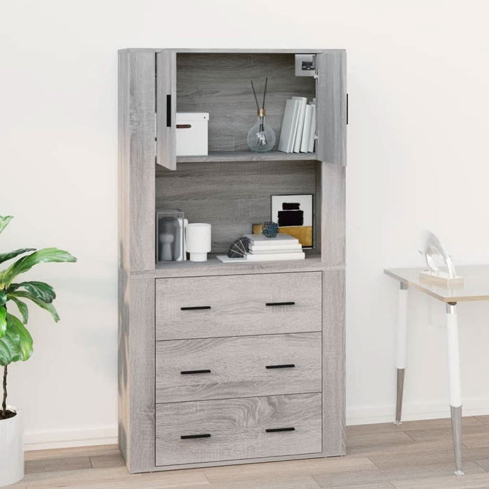 Dulap de perete, gri sonoma,80x33x80 cm, lemn prelucrat - WALTI WALTI