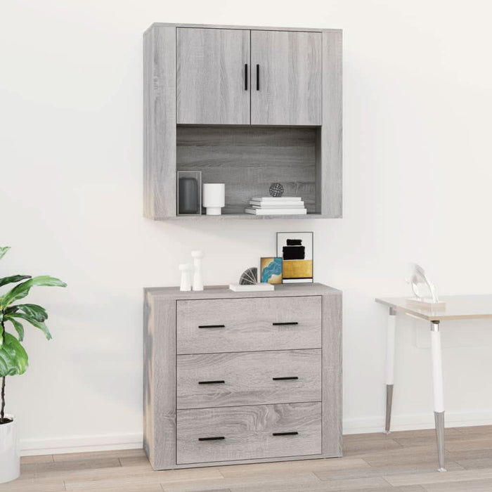 Dulap de perete, gri sonoma,80x33x80 cm, lemn prelucrat - WALTI WALTI