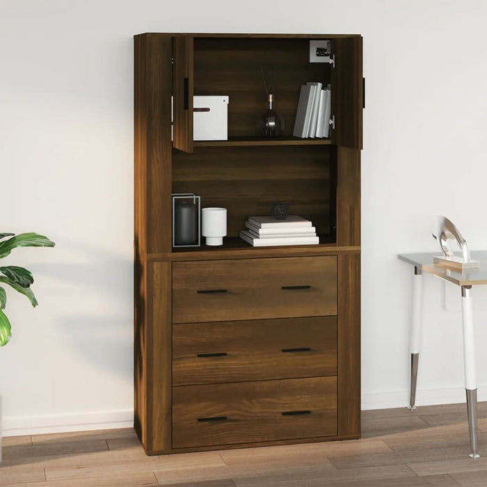 Dulap de perete, stejar maro,80x33x80 cm, lemn prelucrat - WALTI WALTI