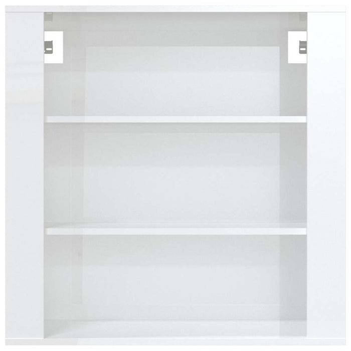 Dulap de perete, alb extralucios, 80x33x80 cm, lemn compozit WALTI