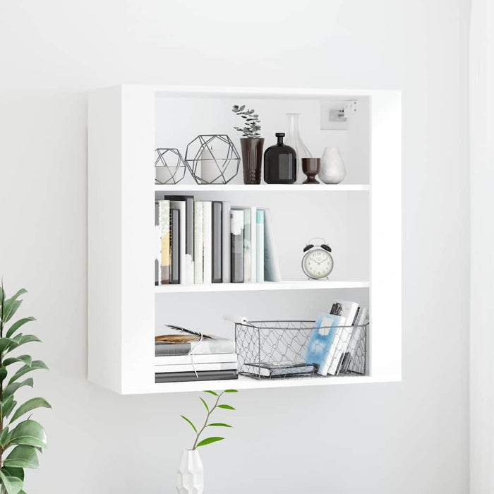 Dulap de perete, alb extralucios, 80x33x80 cm, lemn compozit WALTI
