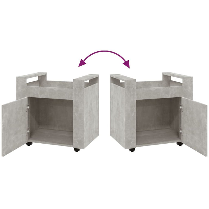 Cărucior de birou, gri beton, 60x45x60 cm, lemn prelucrat - WALTI WALTI