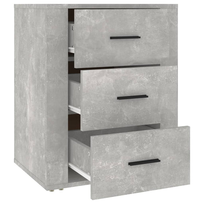 Noptieră, gri beton, 50x36x60 cm, lemn prelucrat - WALTI WALTI