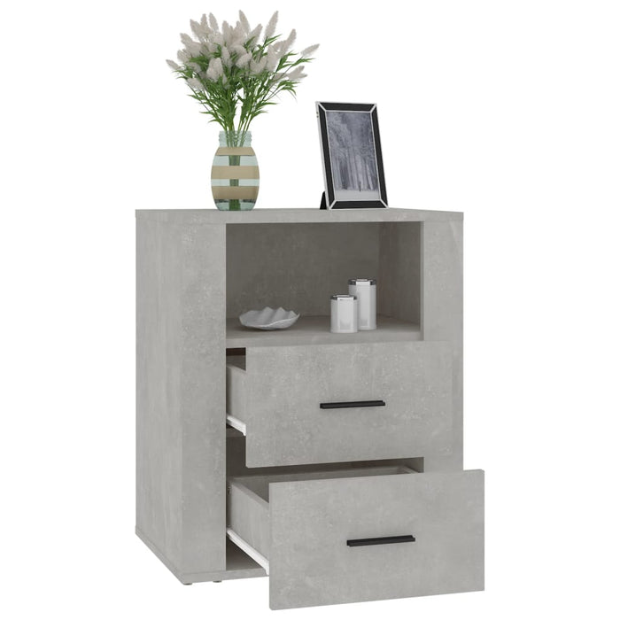 Noptieră, gri beton, 50x36x60 cm, lemn prelucrat - WALTI WALTI