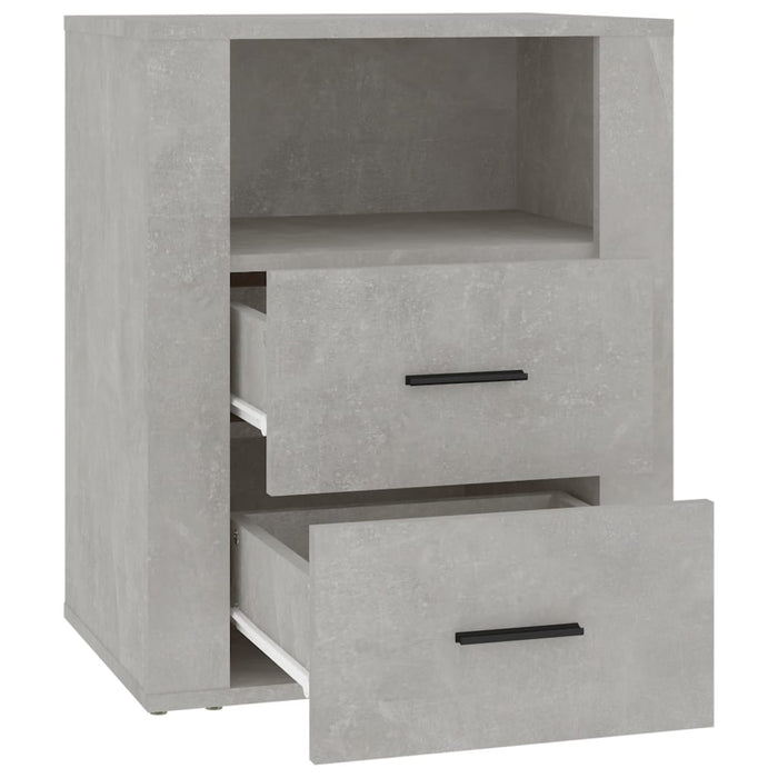 Noptieră, gri beton, 50x36x60 cm, lemn prelucrat - WALTI WALTI