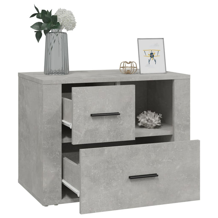 Noptieră, gri beton, 60x36x45 cm, lemn prelucrat - WALTI WALTI