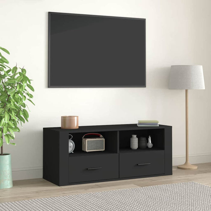 Comodă TV, negru, 100x35x40 cm, lemn prelucrat WALTI