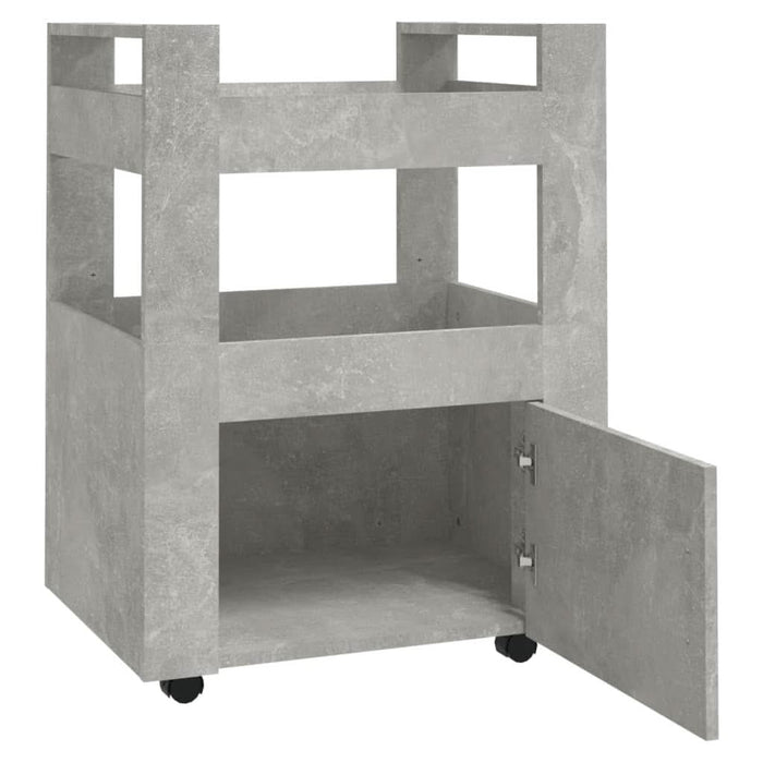Cărucior de bucătărie gri beton 60x45x80 cm lemn prelucrat - WALTI WALTI