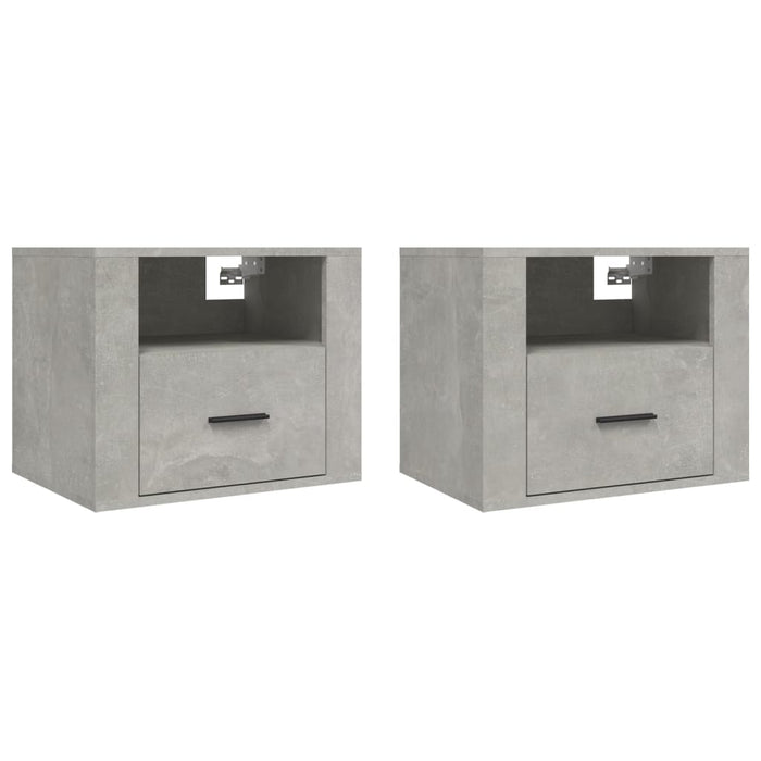 Noptiere de perete, 2 buc., gri beton, 50x36x40 cm - WALTI WALTI
